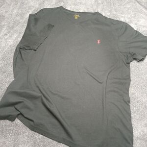 Polo Ralph Lauren Black V-Neck XXL Red Pony Premium Tee 🐎